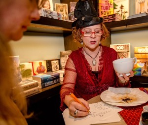 Reading tea at the Joule, Laura E. West, Fortune-teller, Dallas, TX