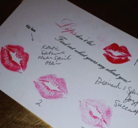 lip print readings with Laura E. West, Certified Lipsologist