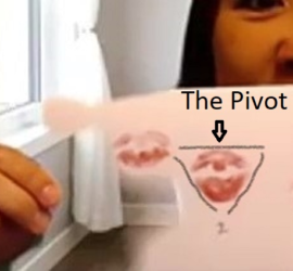 When a lip print has the shape of an upside down triangle, this indicates that the owner of the print is changing directions or pivoting.