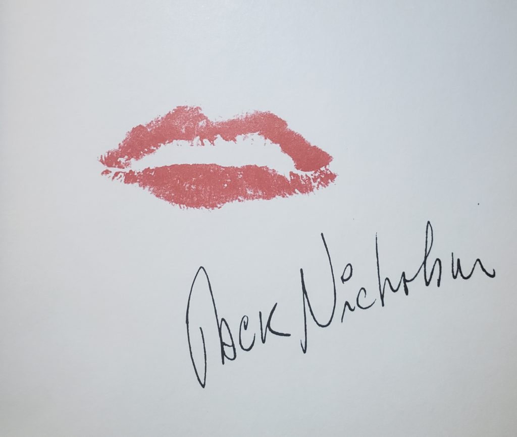 Jack Nicholson's lip prints